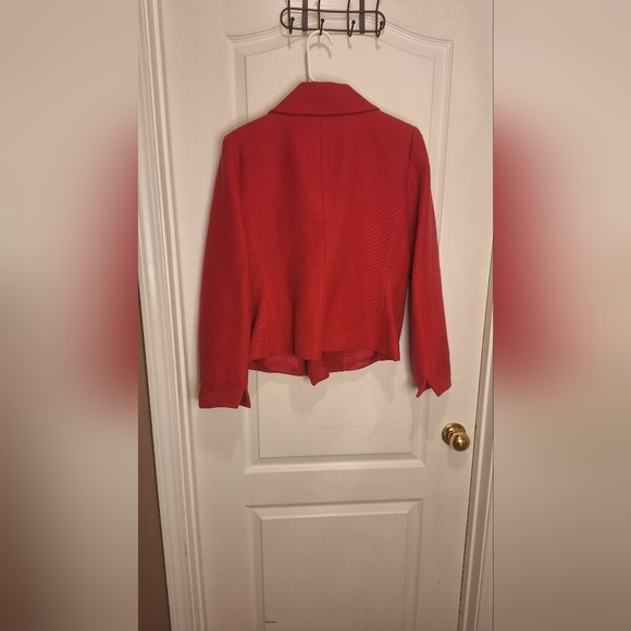 TALBOTS/ COLLARED MOTO ZIP JACKET /12P/ hot pink - Picture 4 of 12